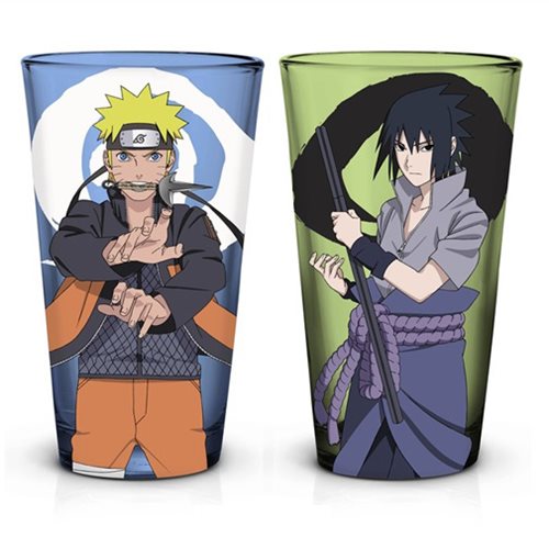 Naruto Shippuden Sasuke and Naruto Pint Glass 2-Pack